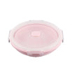 Round Silicone Bento Lunch Boxes for Adults and Kids, Collapsible, Microwavable