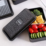 Double Decker Bento Lunch Boxes for Adults and Kids,  Black, Japanese Style