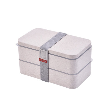 Double Decker Bento Lunch Boxes for Adults and kids, Wheat Straw, 1200ml