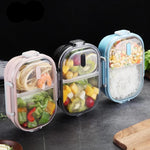 2 Compartments Stainless Steel Bento Lunch Boxes for Adults and Kids