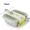 Square Stainless Steel Bento Lunch Boxes  for Adults and Kids, 3 Size
