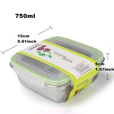 Square Stainless Steel Bento Lunch Boxes  for Adults and Kids, 3 Size