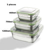 Square Stainless Steel Bento Lunch Boxes  for Adults and Kids, 3 Size