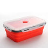 Rectangle Silicone Bento Lunch Boxes for Adults and Kids, Collapsible, Microwavable