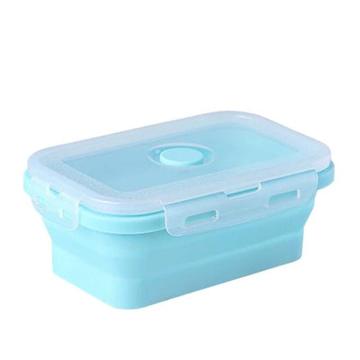 Rectangle Silicone Bento Lunch Boxes for Adults and Kids, Collapsible, Microwavable