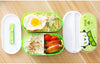 Cute Plastic Bento Lunch Boxes for Kids, Double Decker, 600ml