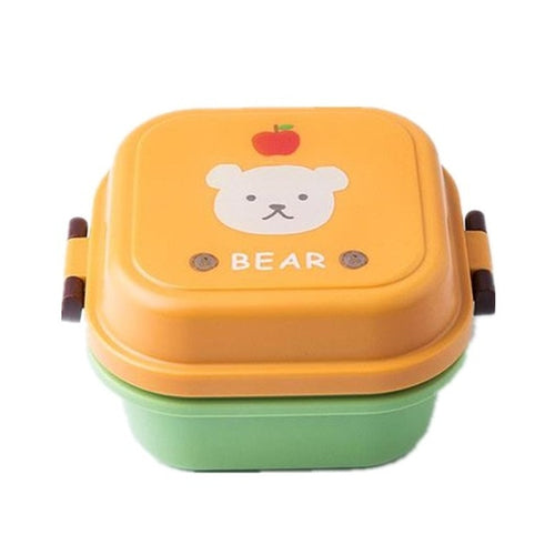 Double Decker Cute School Bento Lunch Boxes for Kids