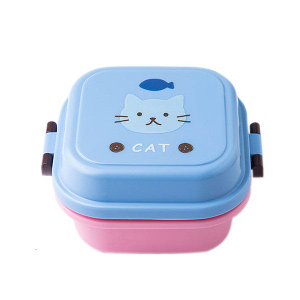 Double Decker Cute School Bento Lunch Boxes for Kids