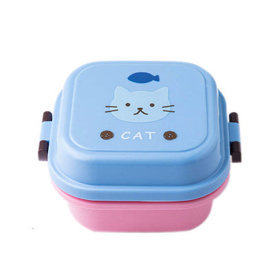 Double Decker Cute School Bento Lunch Boxes for Kids